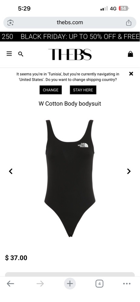 Cotton body bodysuit the north face authentique