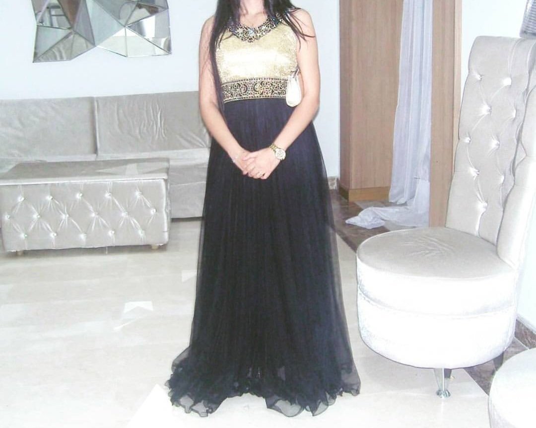 Robe soirée Noir doré taille S/M