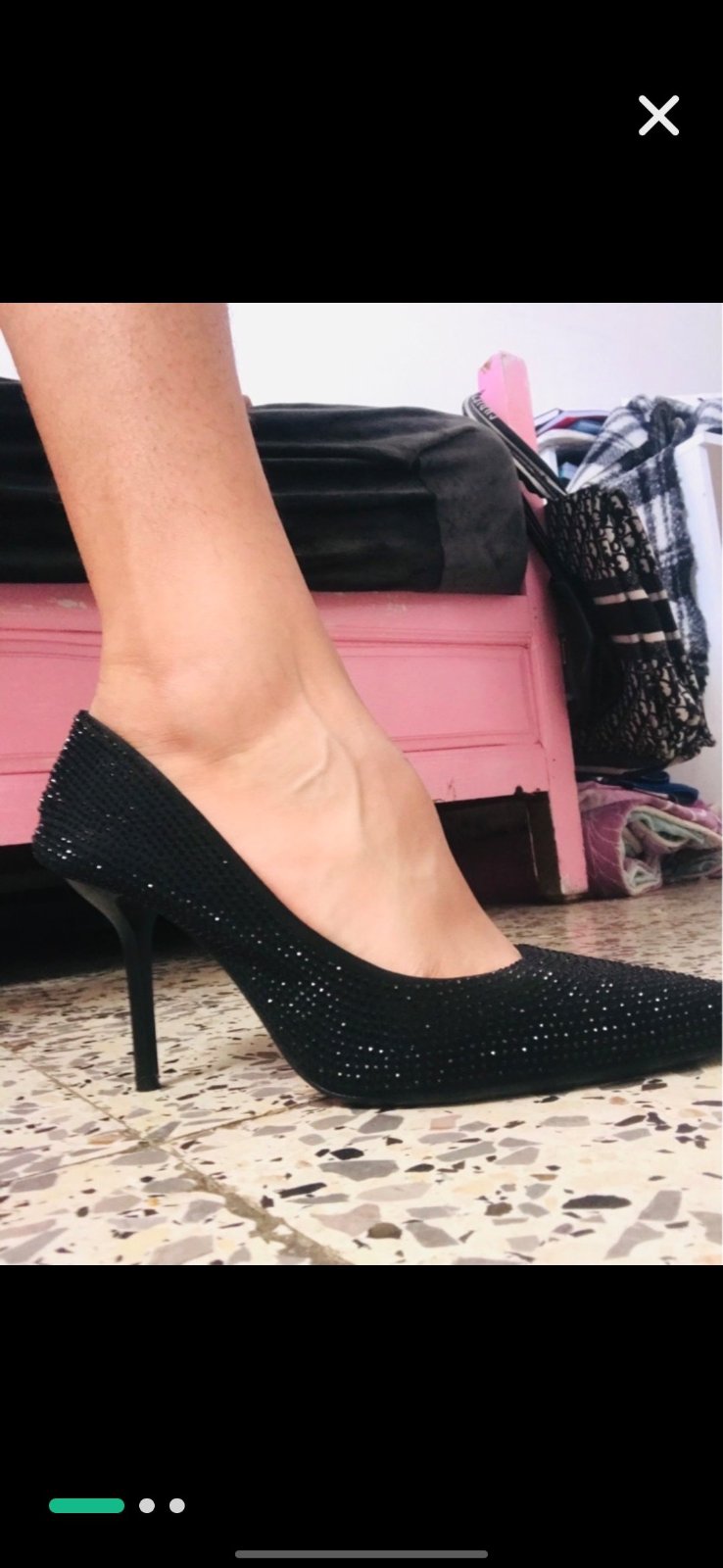 Escarpin noir bling bling