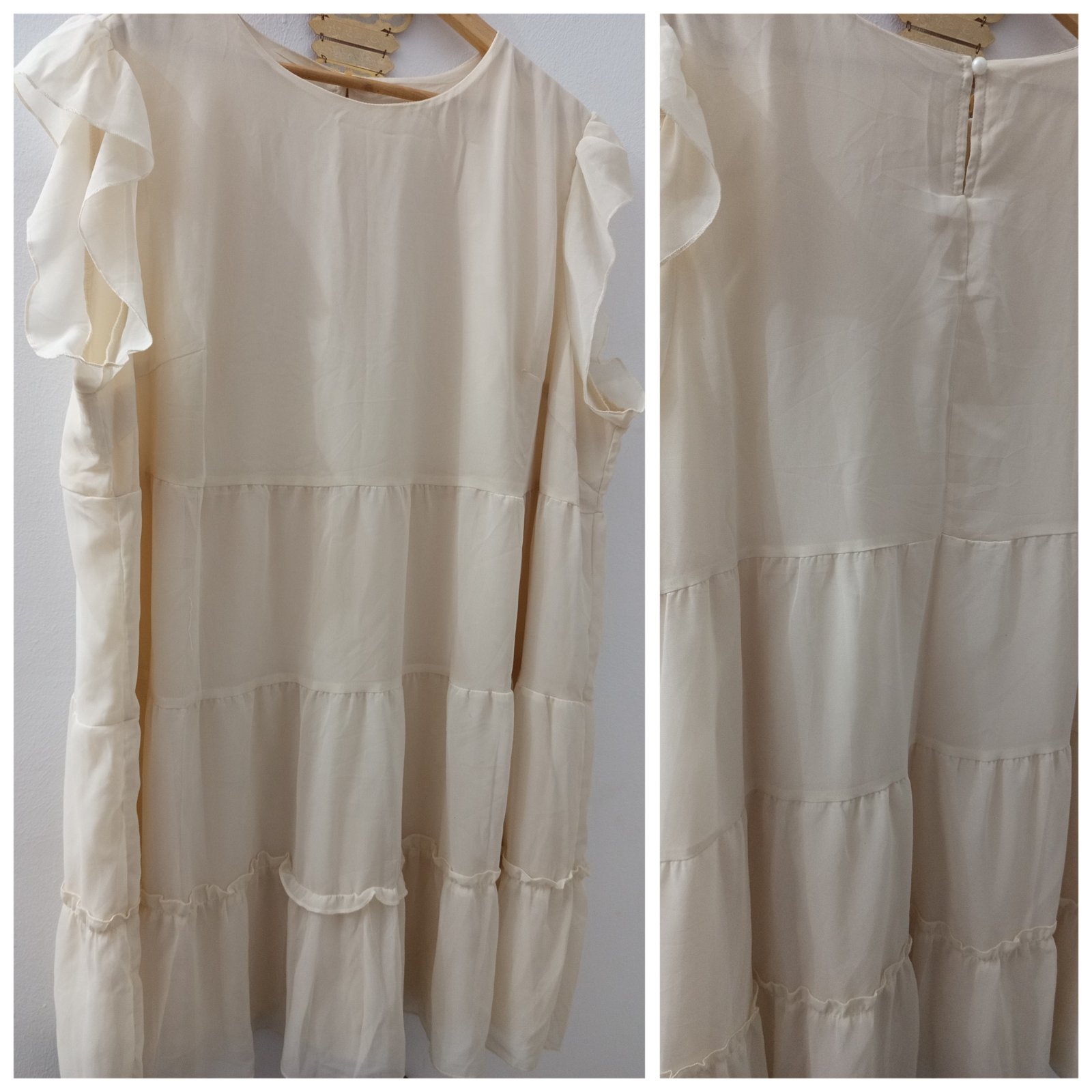 Robe grande taille en mousseline beige ✨