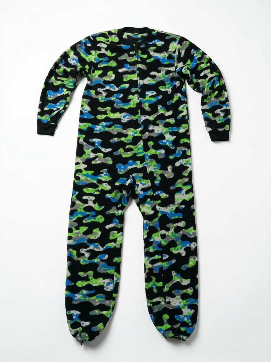 Camouflage Fleece One-Piece Onesie / Sleep Jumpsuit