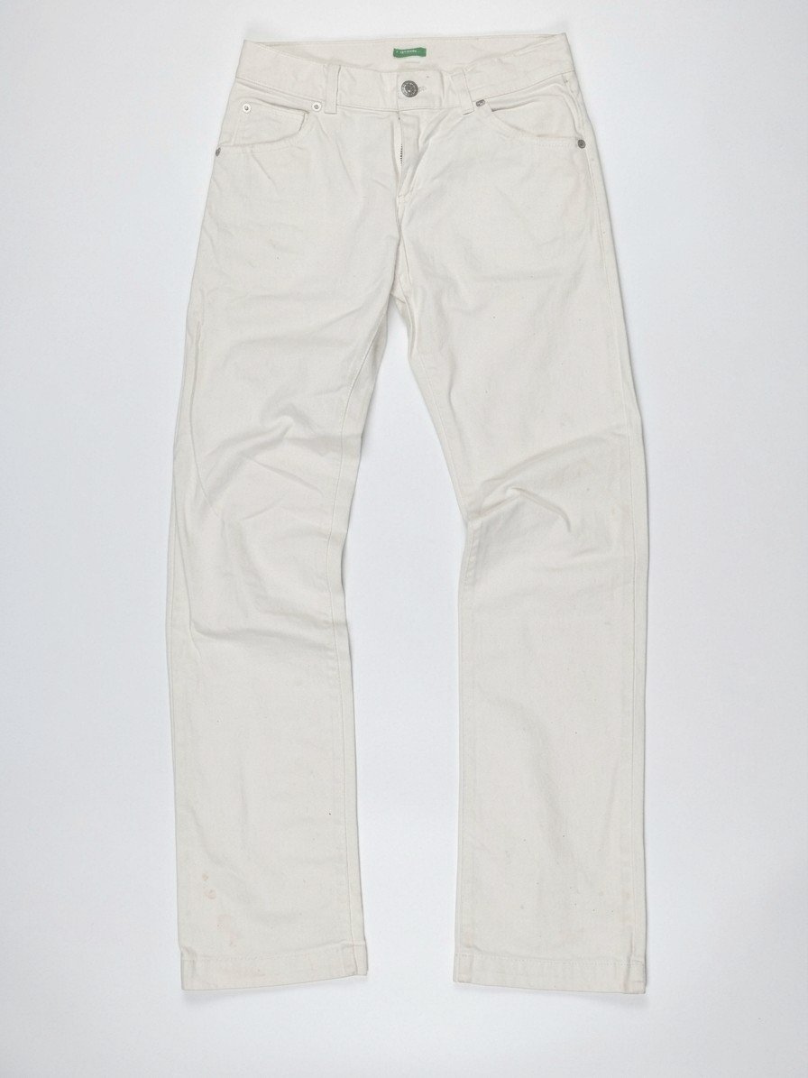 Benetton Off-White / Cream Casual Trousers