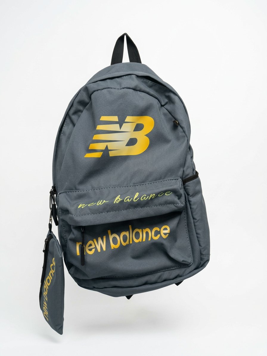 New Balance Grey & Yellow Urban Backpack with Detachable Pouch