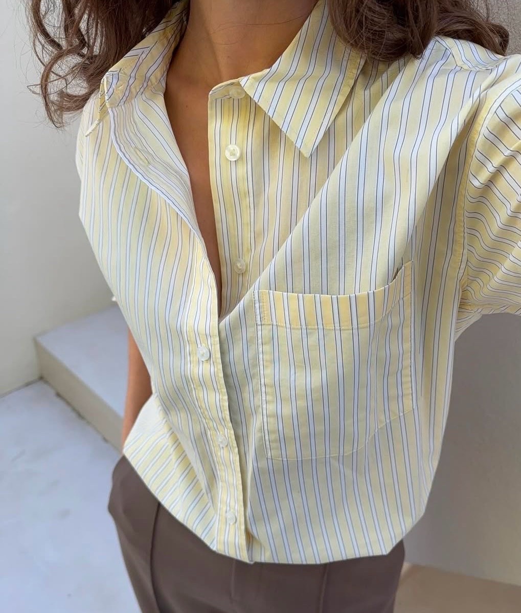Chemise jaune dendence raie 