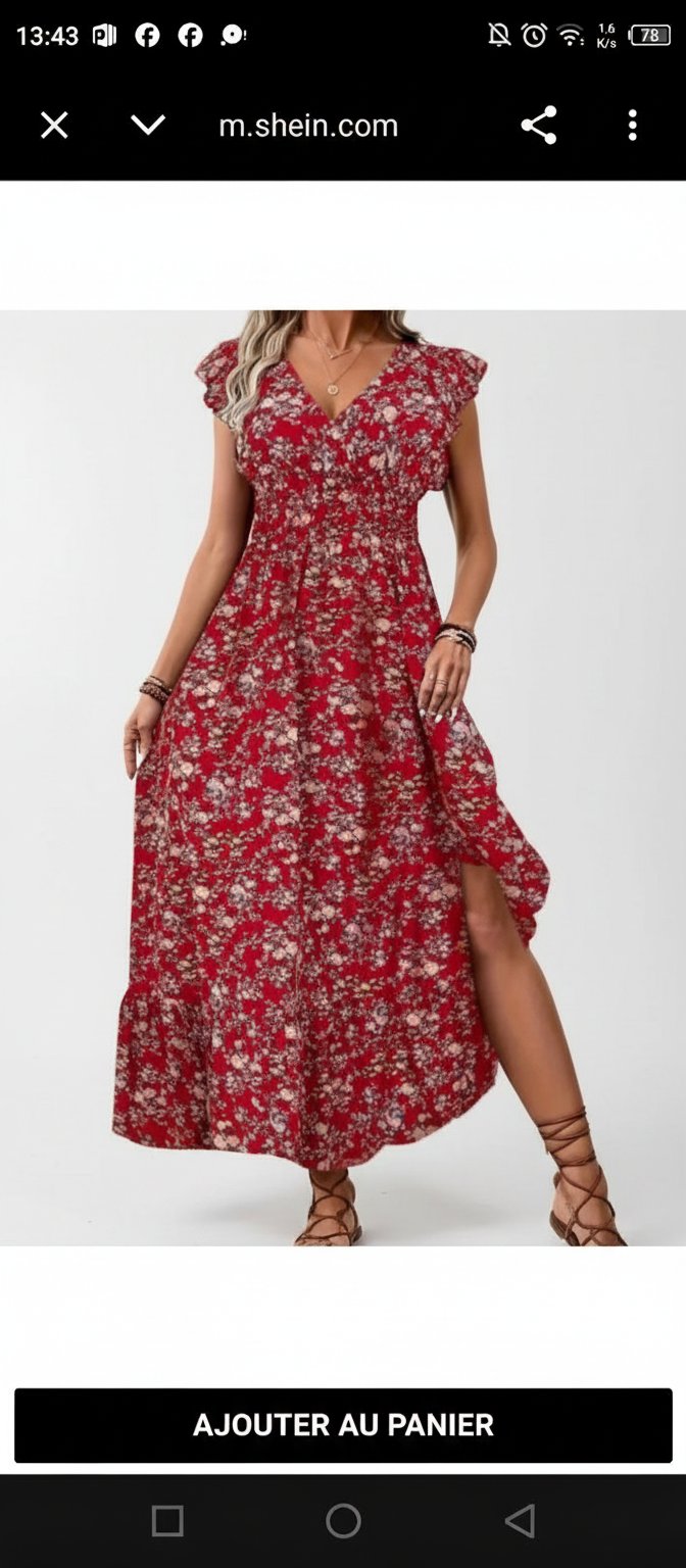 Robe shein fleurie neuve jamais portée style papillon très bonne portée taille m 