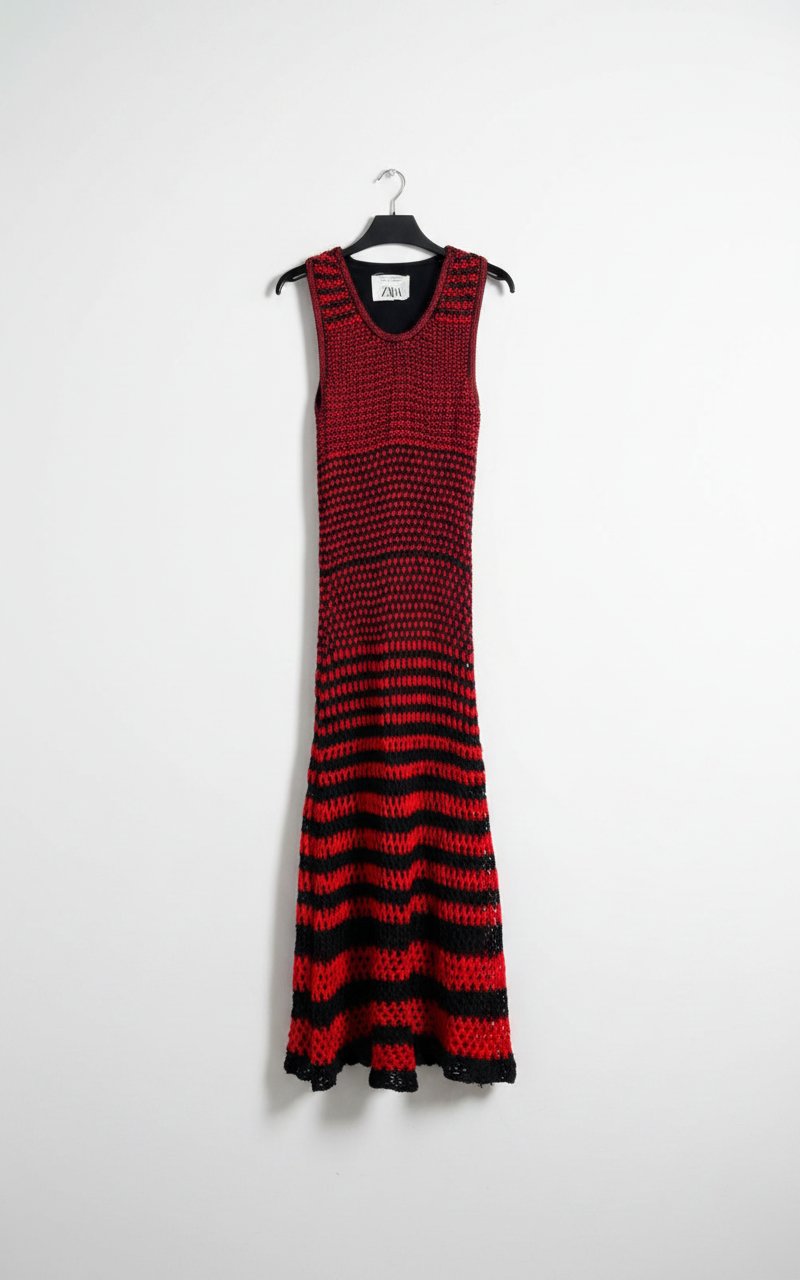 Robe zara taille m crochetée très belle portée avec doublure 