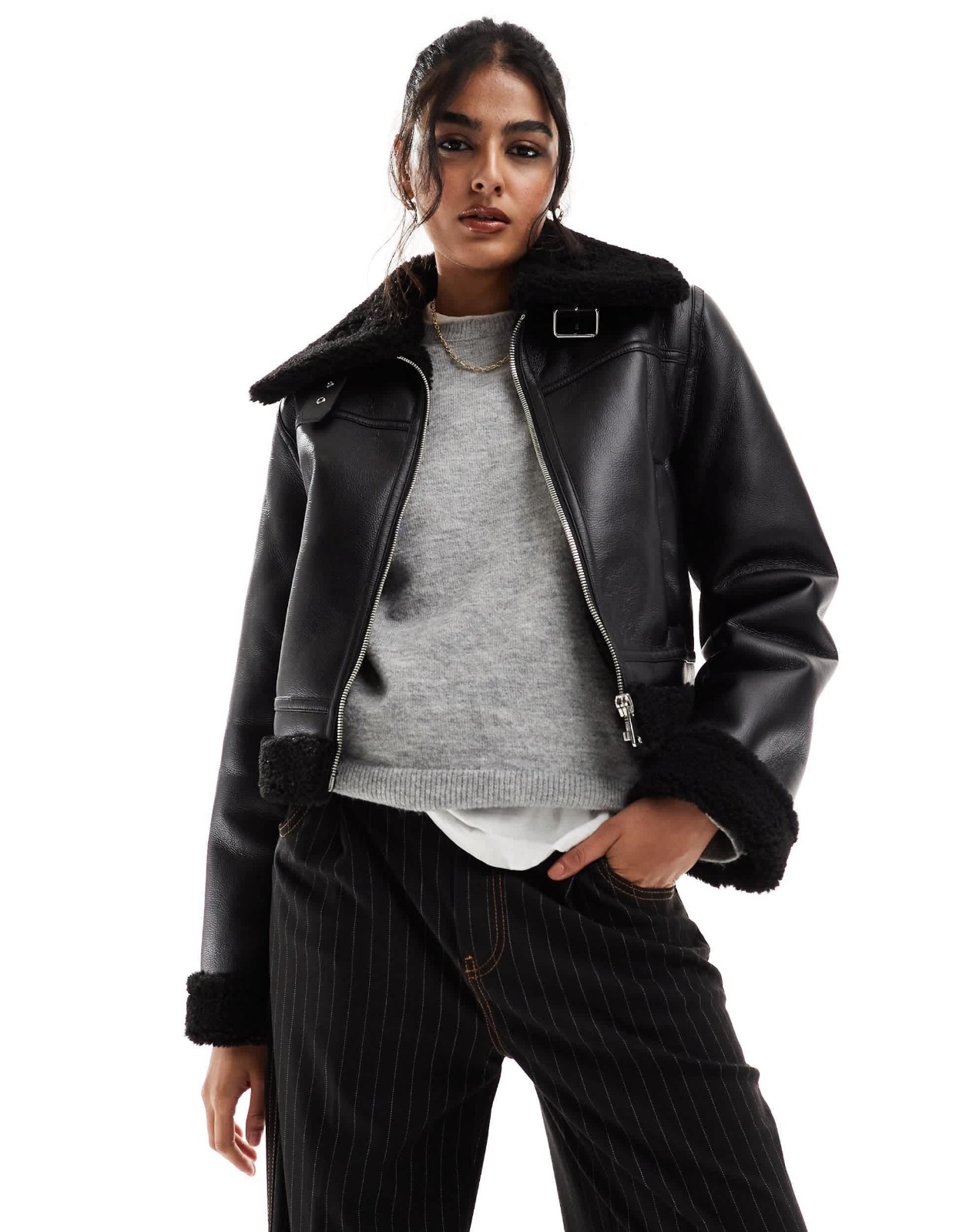 Veste cuir stradivarus 