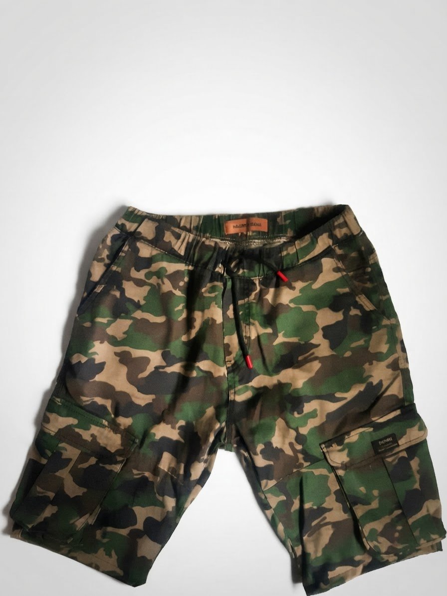 Short denim bariolé
