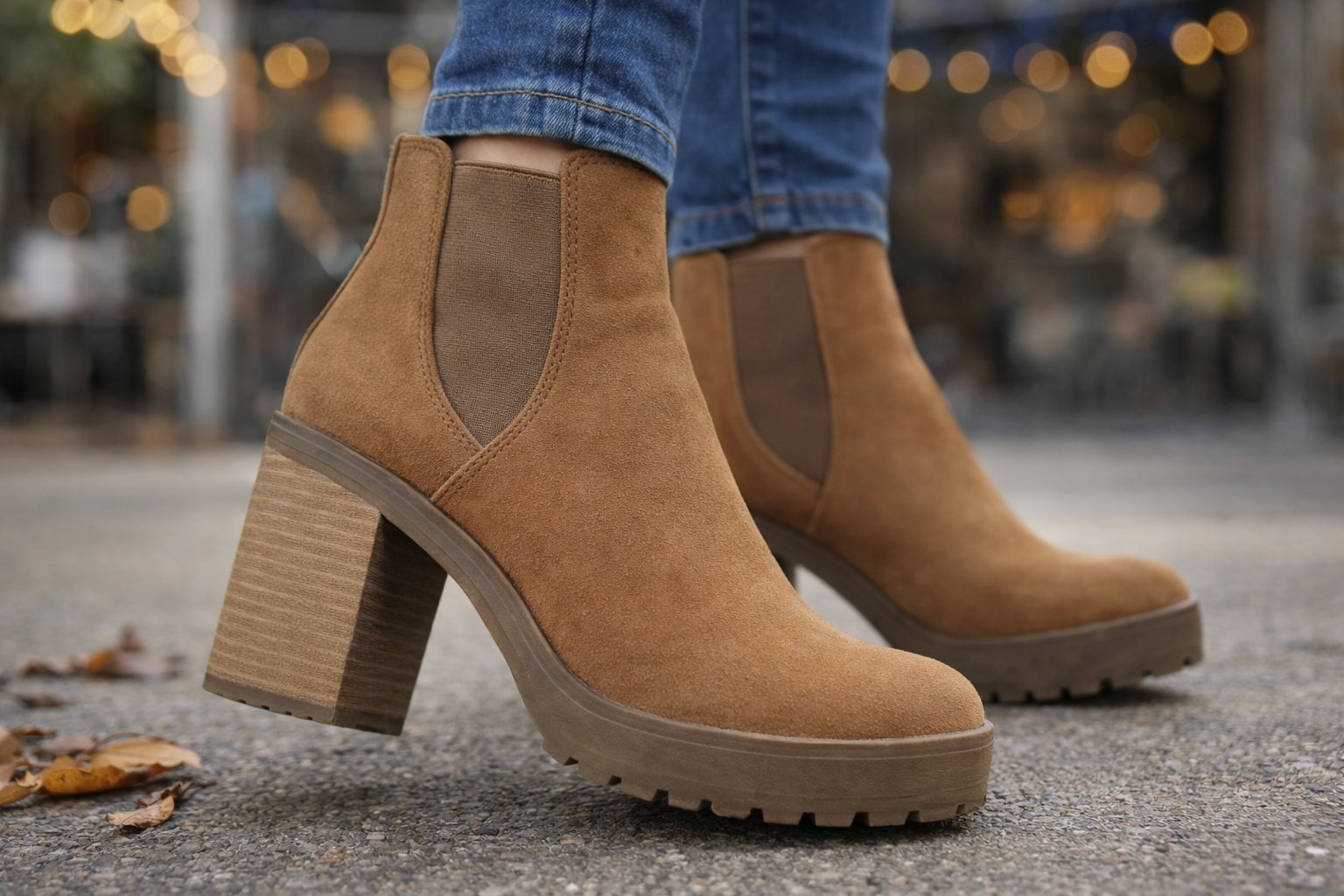 Bottines femme – très bon état Bottines en daim camel – pointure 38 Bottines talon épais – confortables