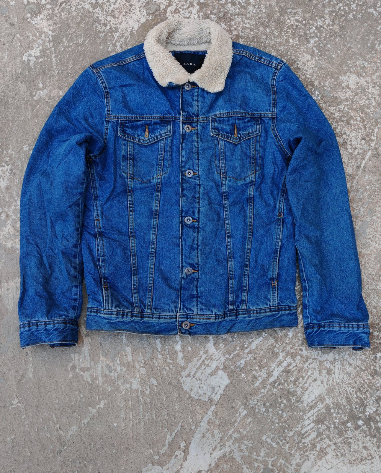 Veste djen bleu de la marque zara 