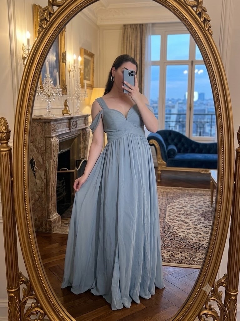 Robe bleue pastel