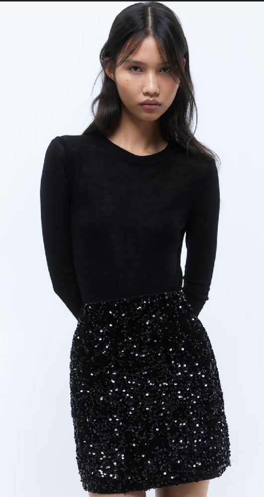 Mini jupe Paillettes H&M