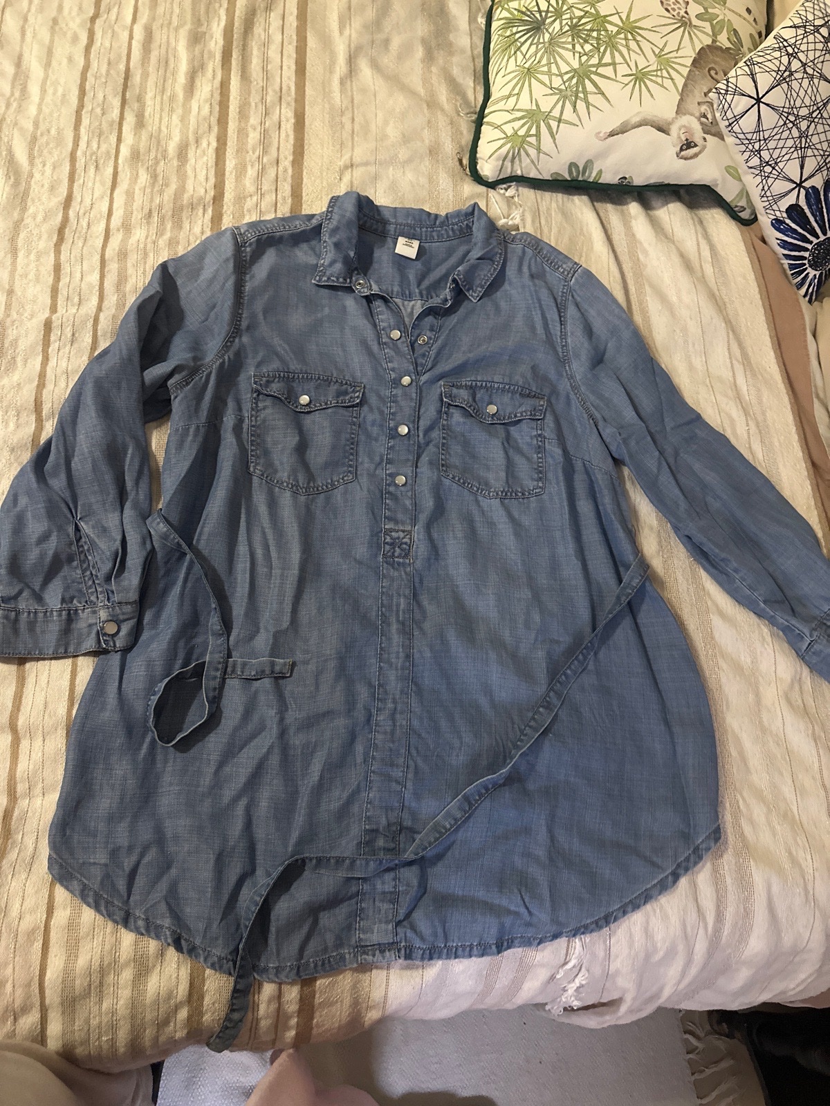 Chemise long avec ceinture jeans M