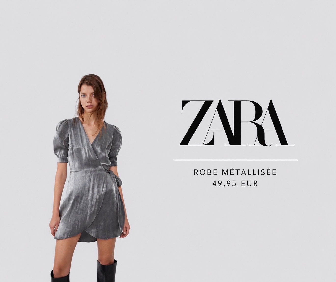 Robe zara effet satinée 36 