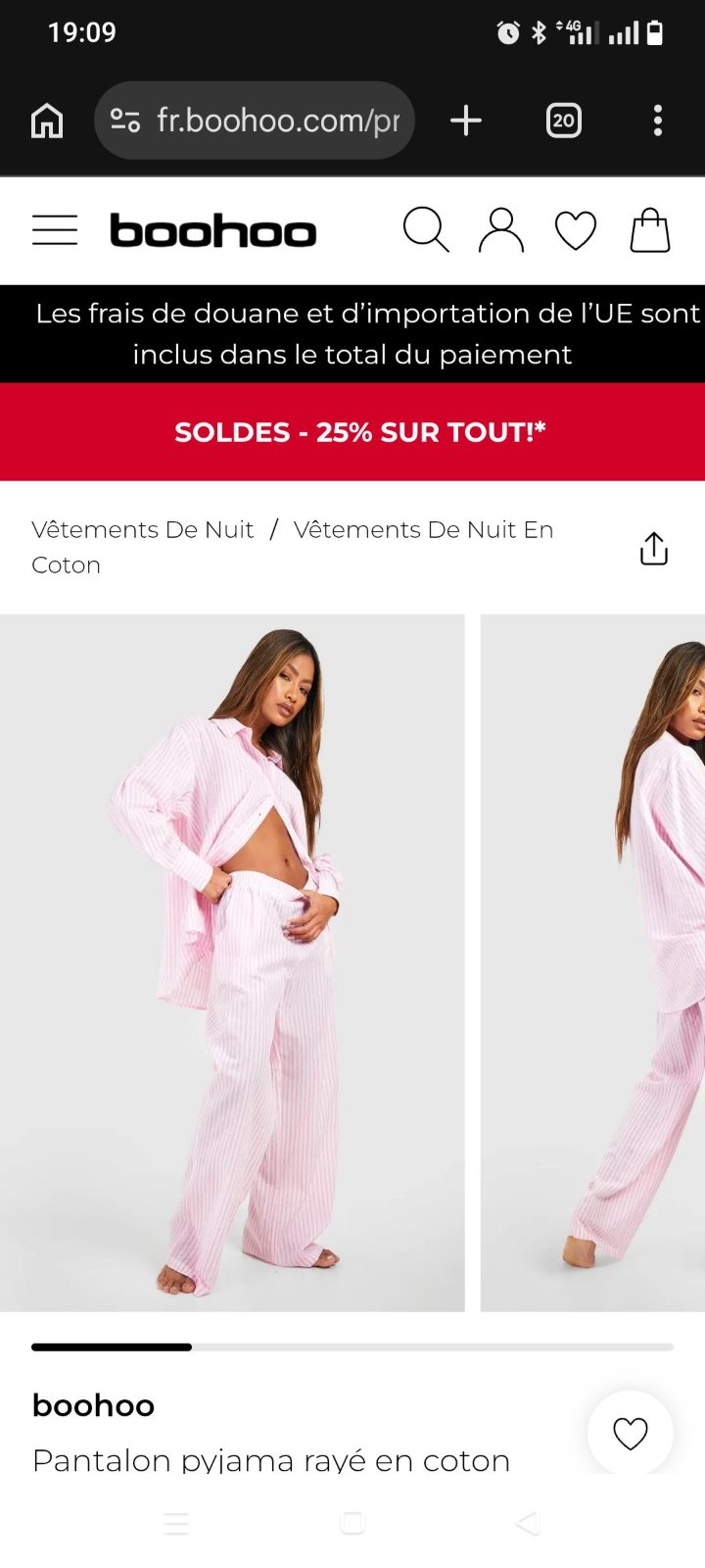 Pantalon rayé rose et blanc super sympa 
