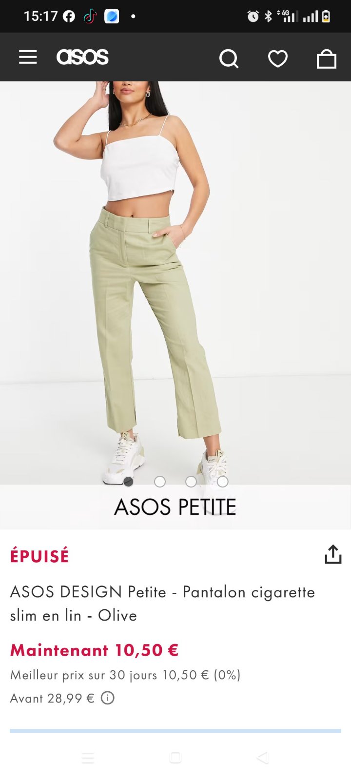 Pantalon en lin vert menthe