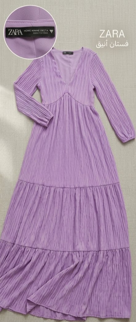 Robe longue plissée ZARA - Violette (Taille m)