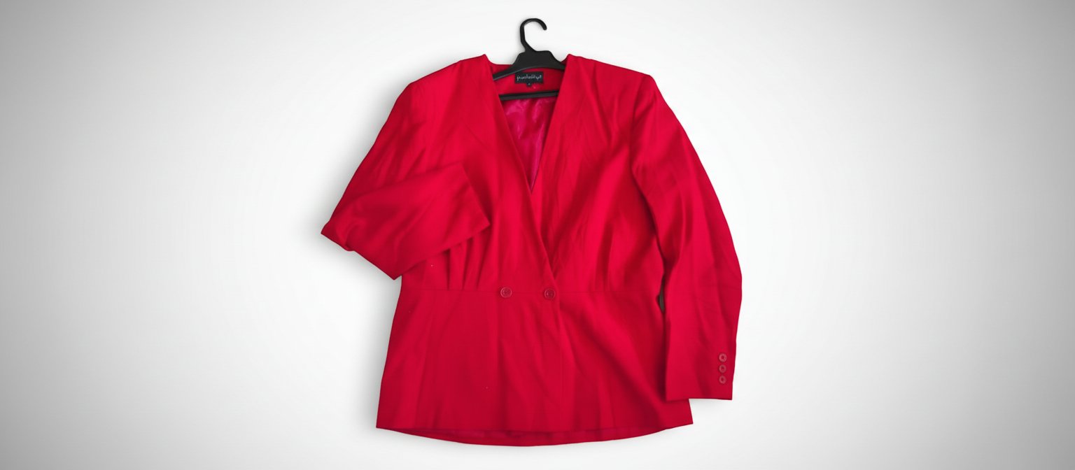Blazer rouge élégant et féminin coupe unique