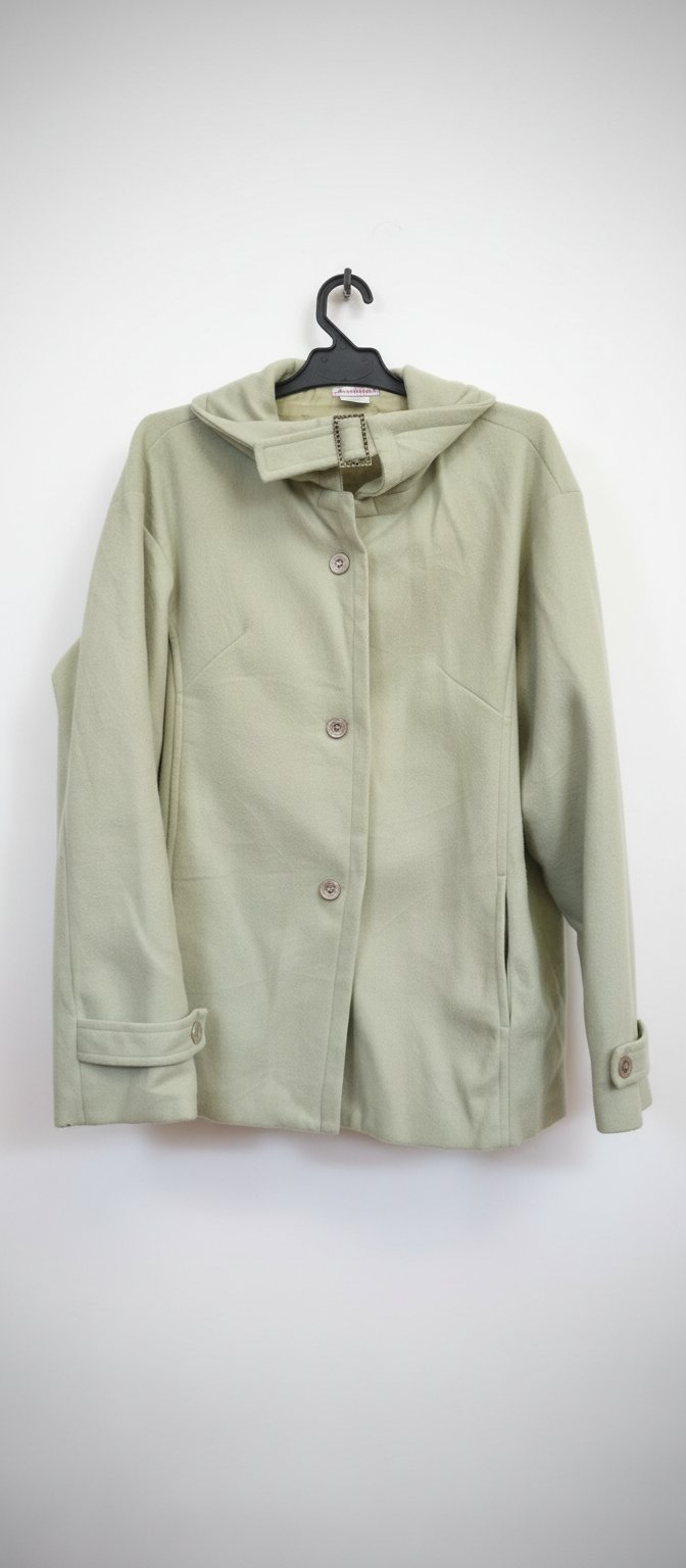 Manteau vert pastel élégant et minimaliste