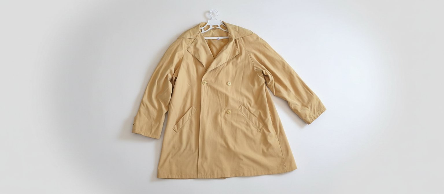 Trench jaune mi-long élégant et imperméable