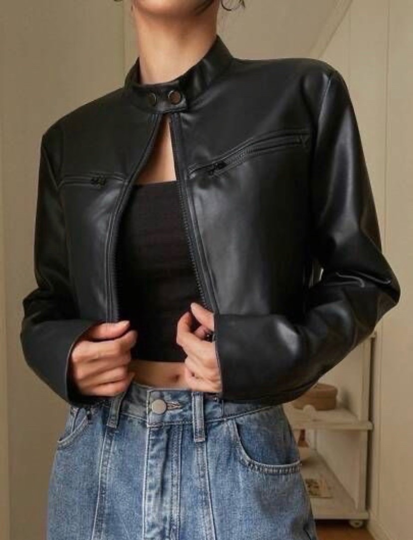 Veste semili cuir noire 