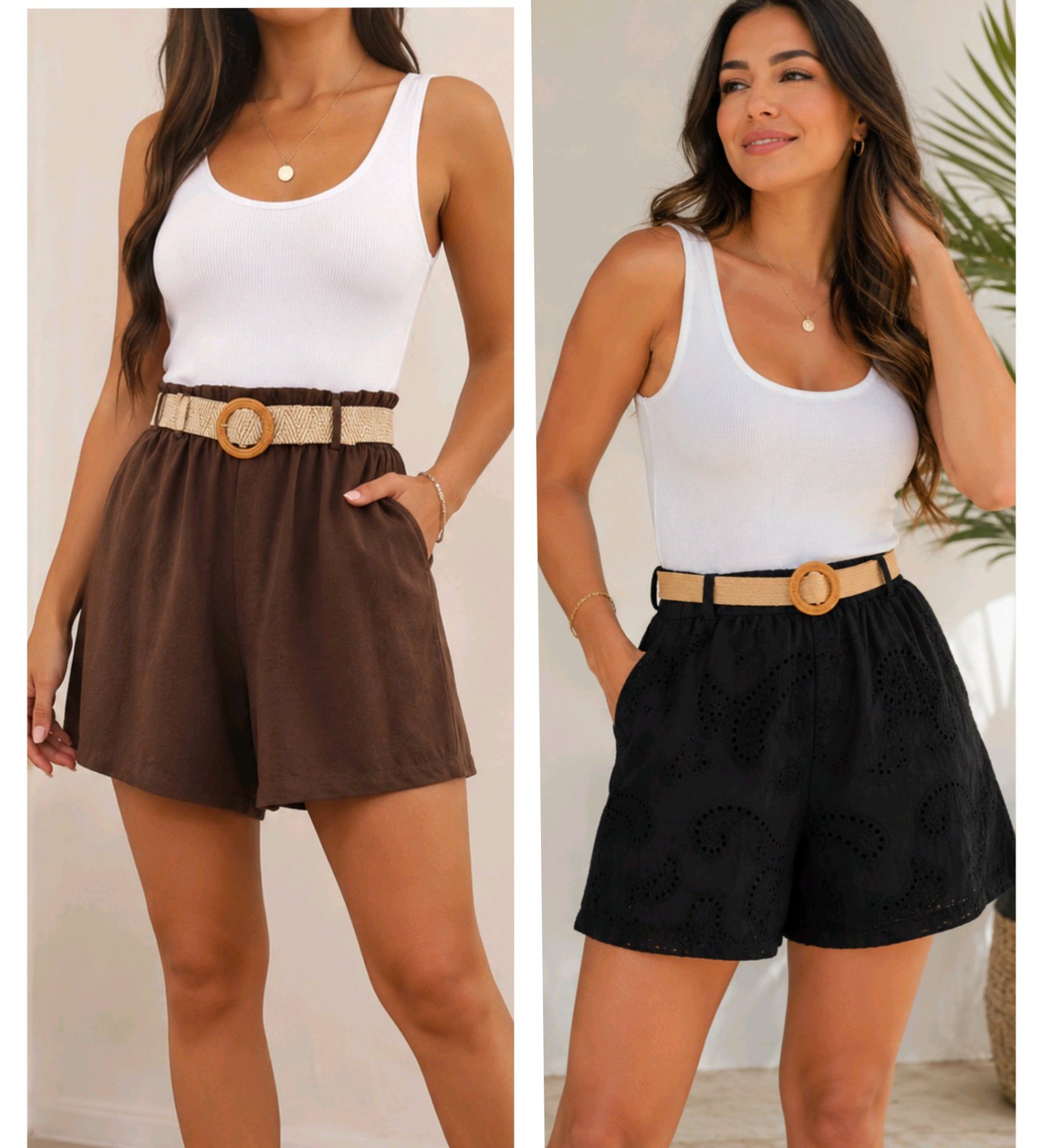 Lot de 2 shorts avec ceinture 