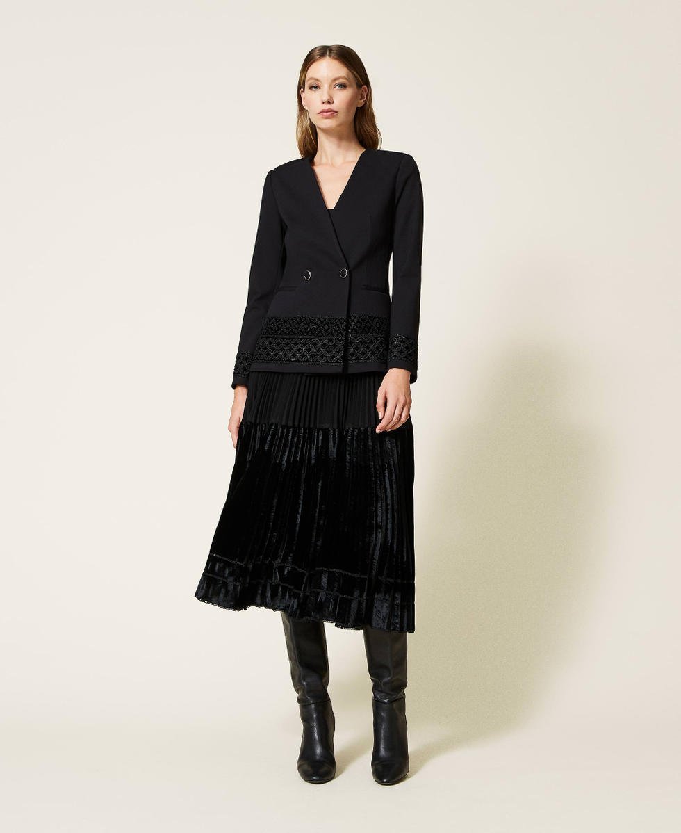 Jupe plissée velour 