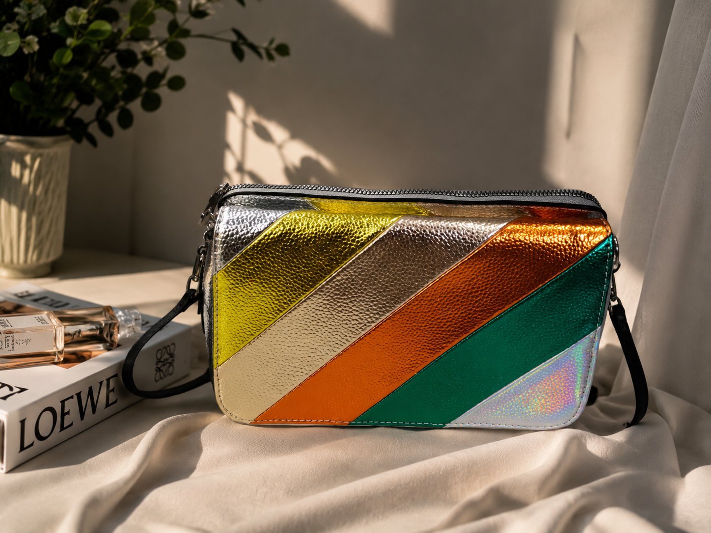 Sac à bandoulière métallisé