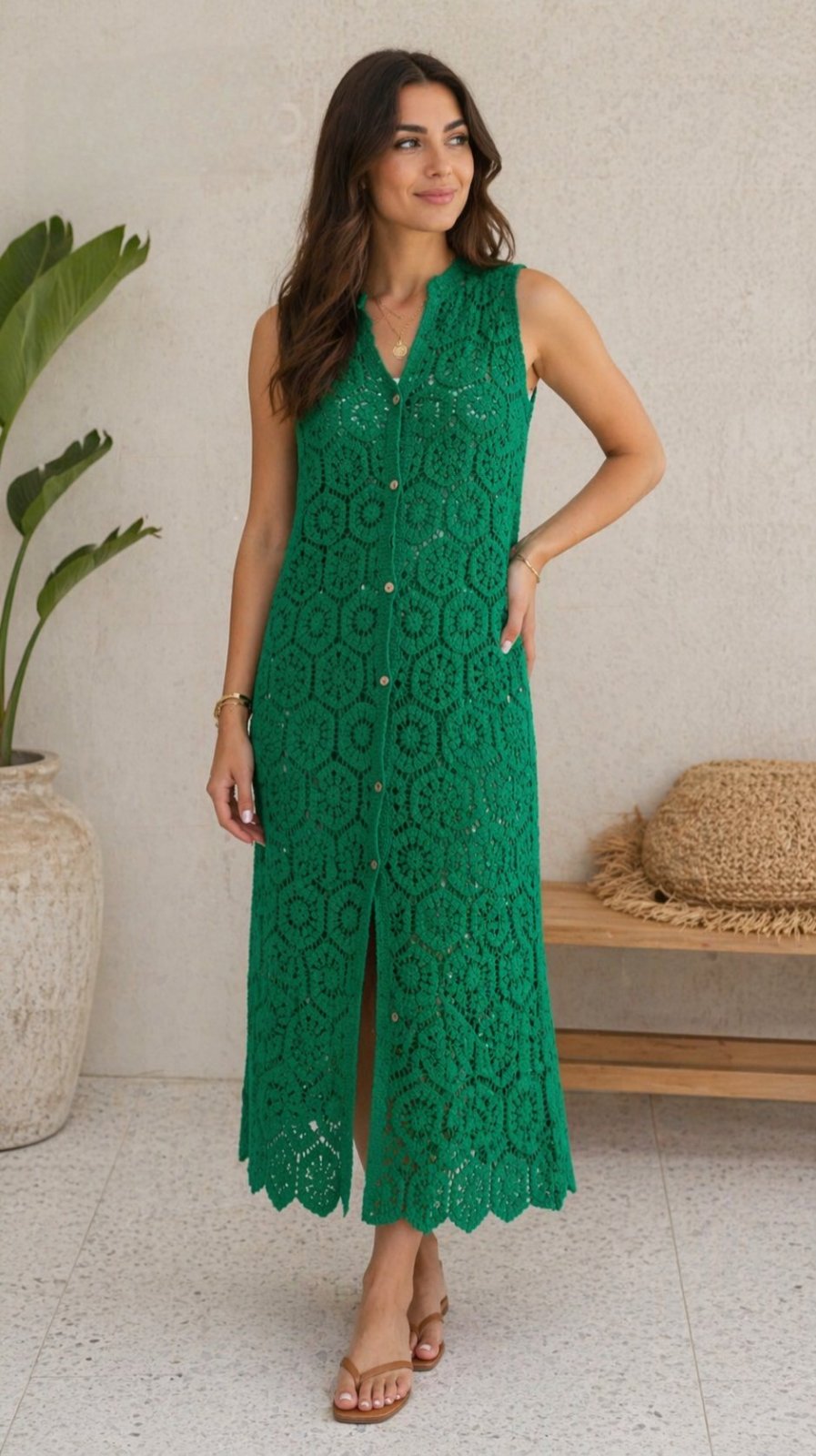 Robe chemise crochet