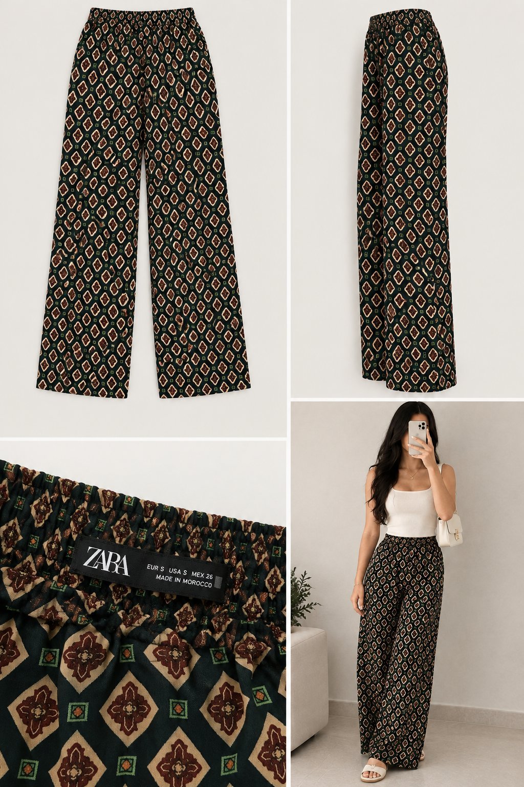 Pantalon en satin Zara 