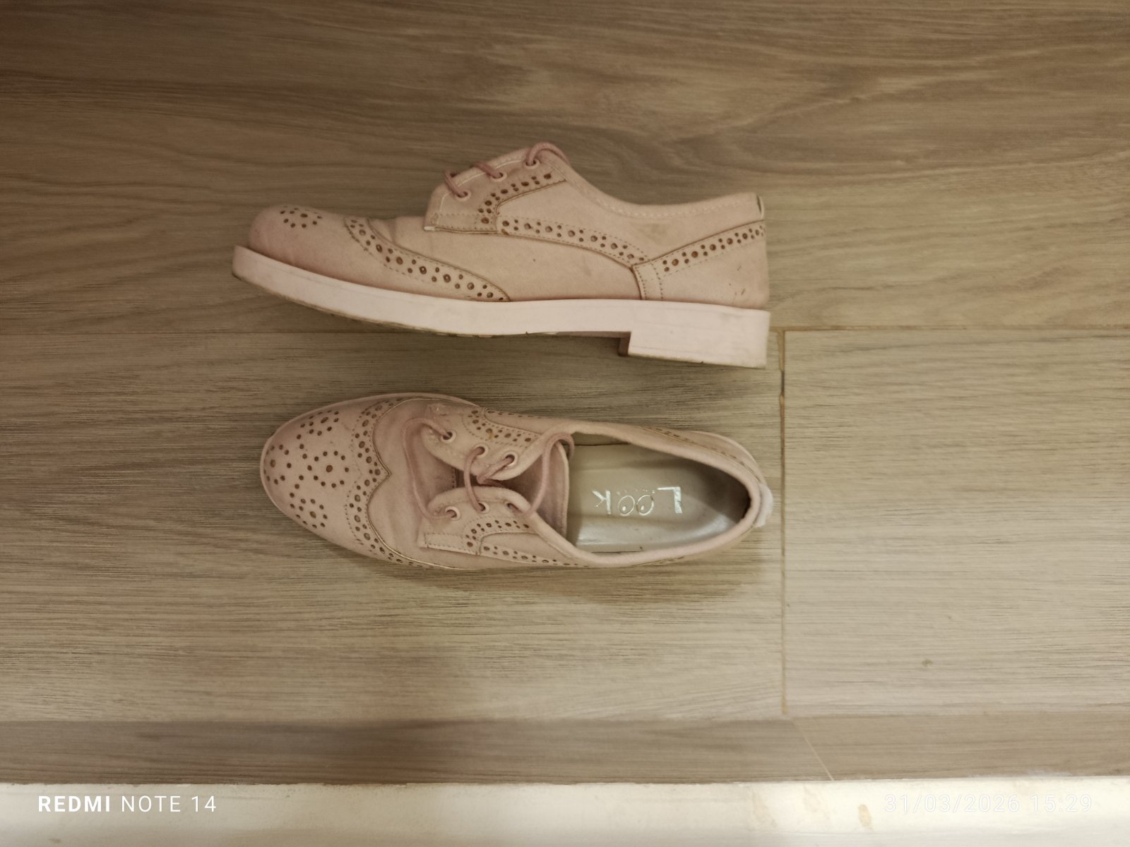 Derbies pointure 37 rose clair 