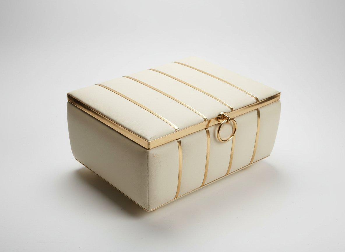 Boîte de rangement élégante blanc et doré