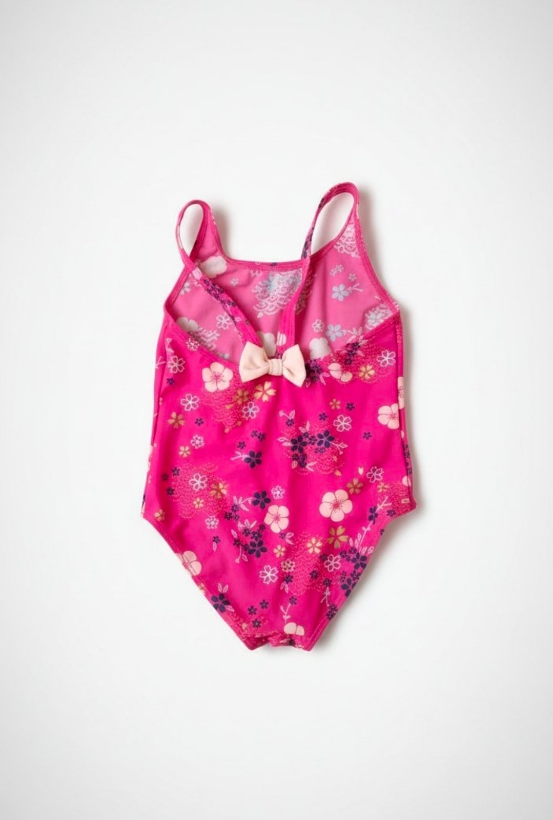 Maillot de bain 1 pièce bébé fille rose fleurs