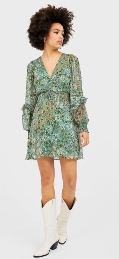 Robe courte manches longues stradivarius 