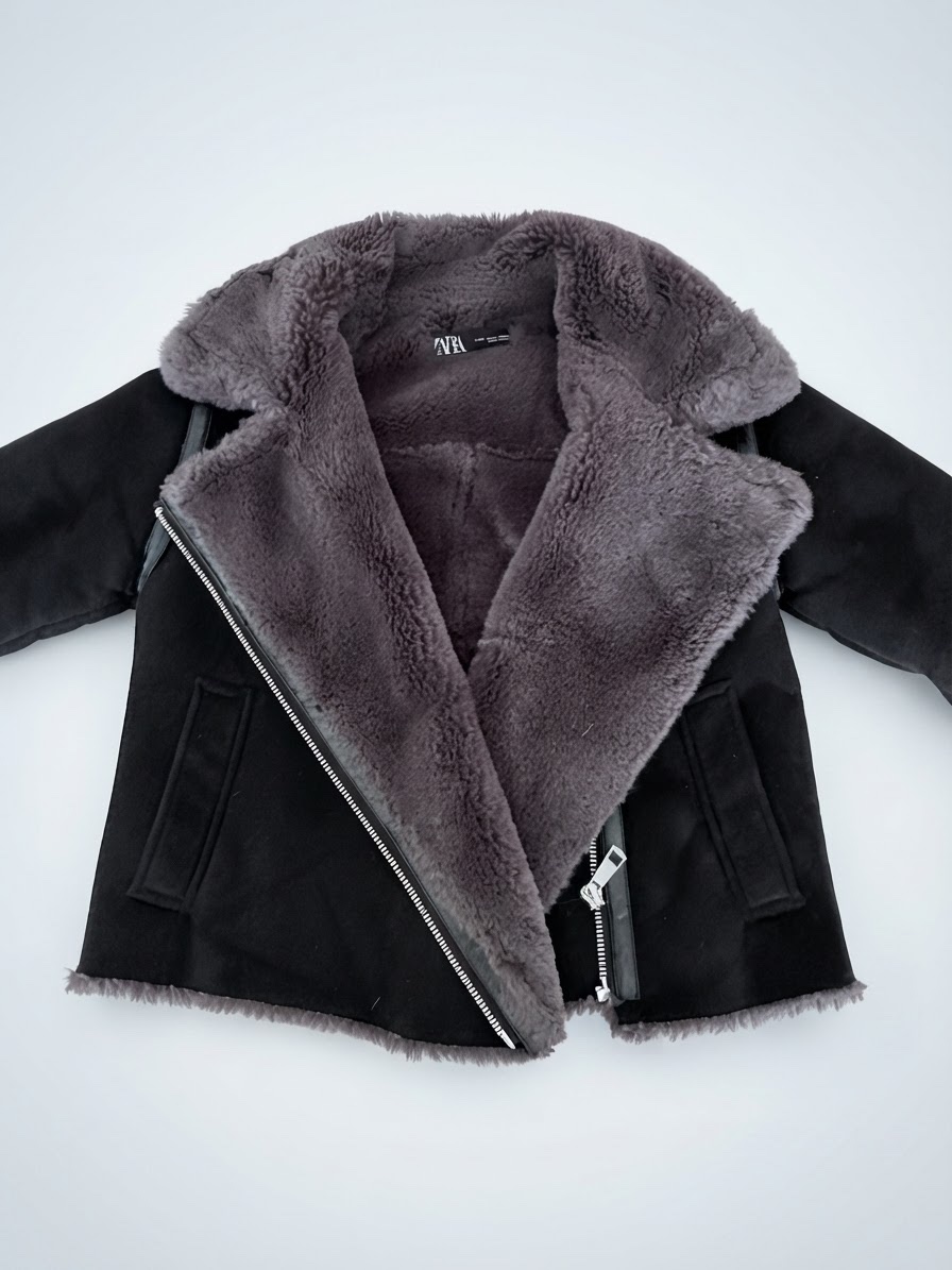 Manteau noir et gris Zara XS