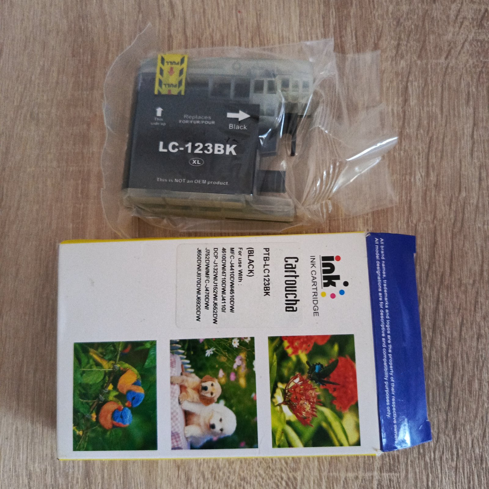 Cartouche d'encre noire compatible Brother LC-123BK (Neuve)