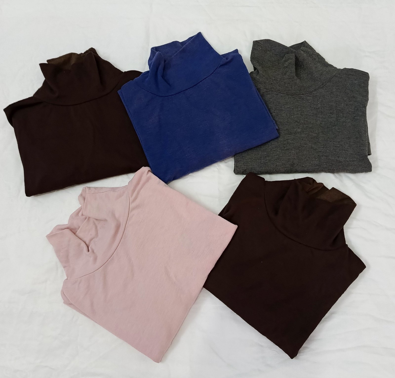 Lot de 5 tricots col montant 