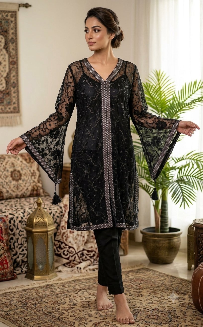 Tunique dentelle noire 