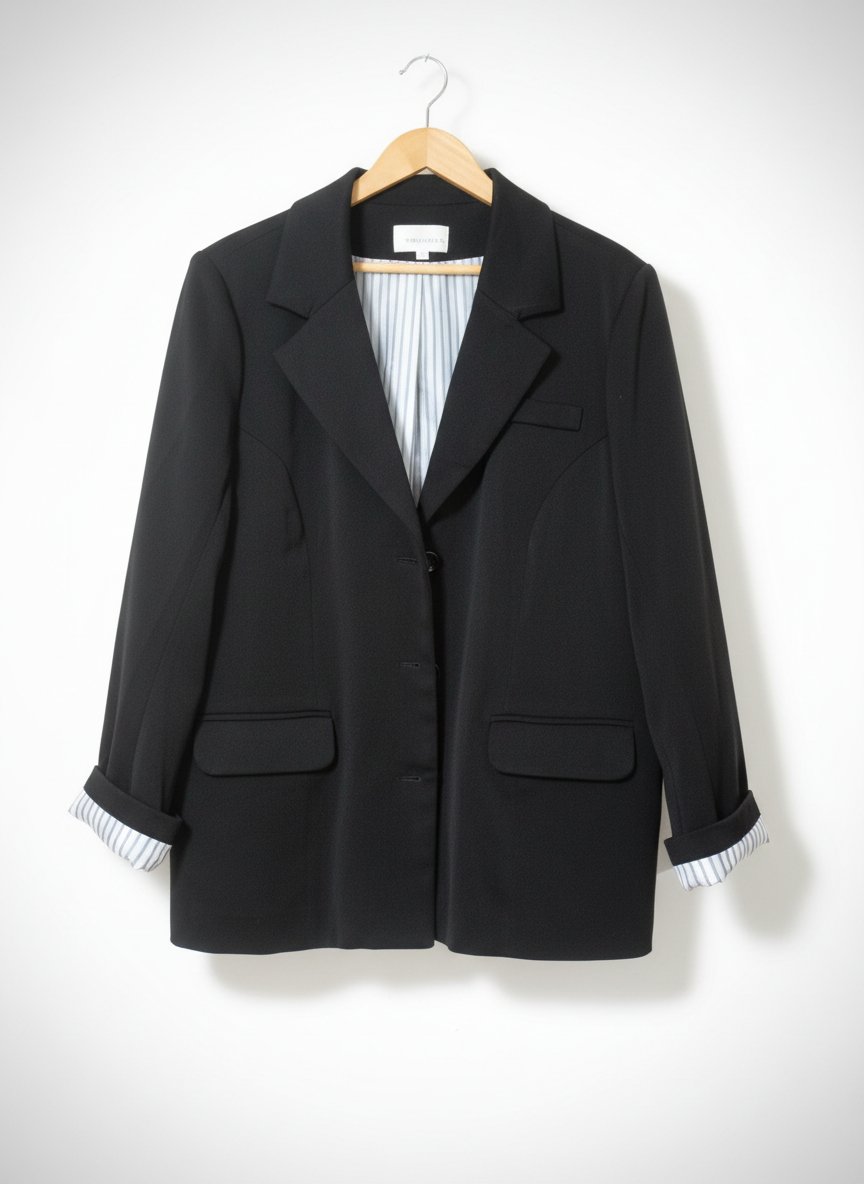 Blazer noir avec doublure rayée (Claire France)