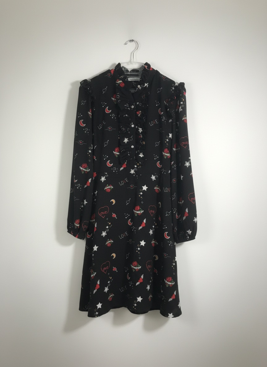 Robe noir avec motifs thème LOVE 