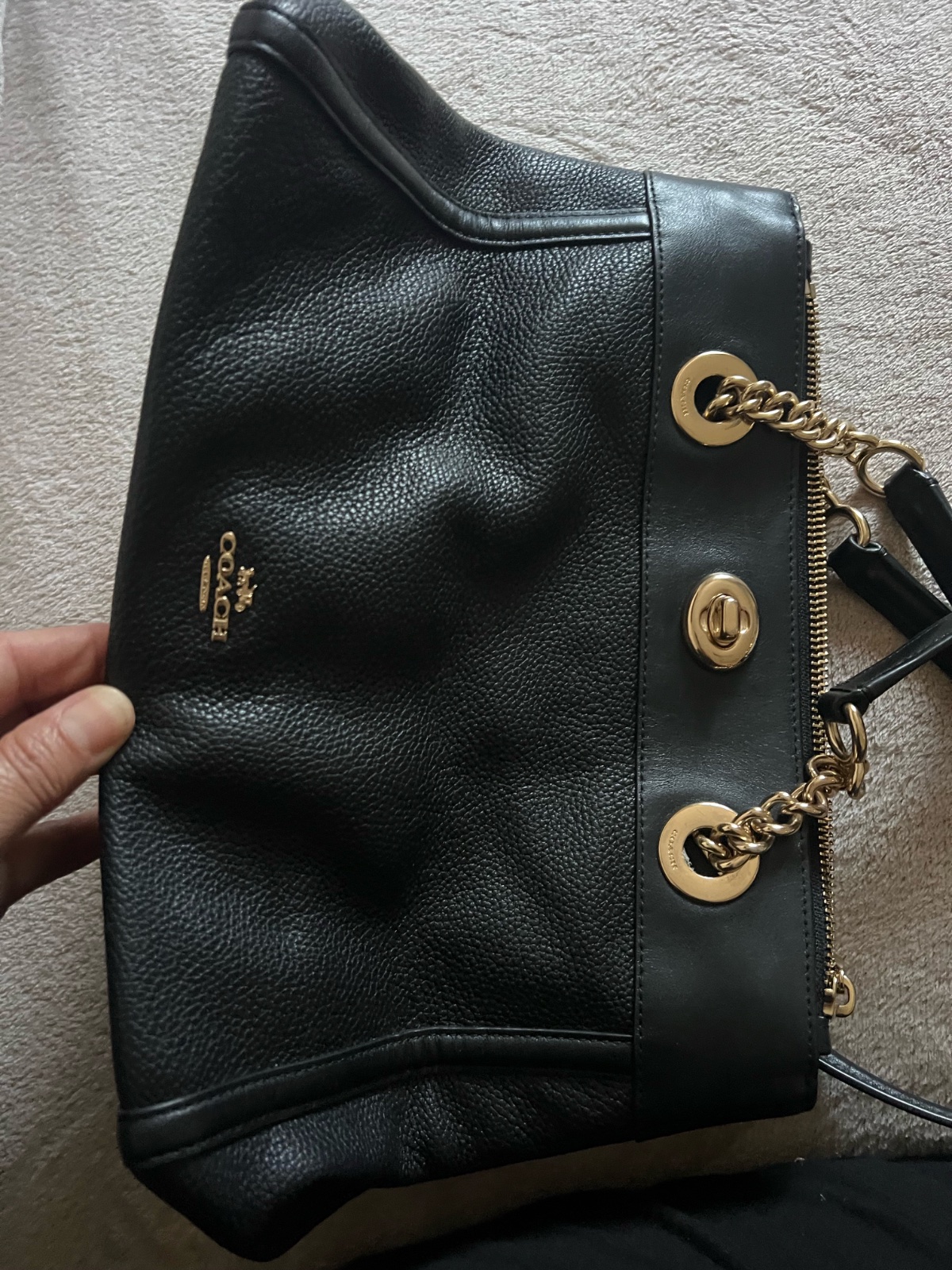 Magnifique Sac à Main COACH en Cuir Noir – Très Bon État 