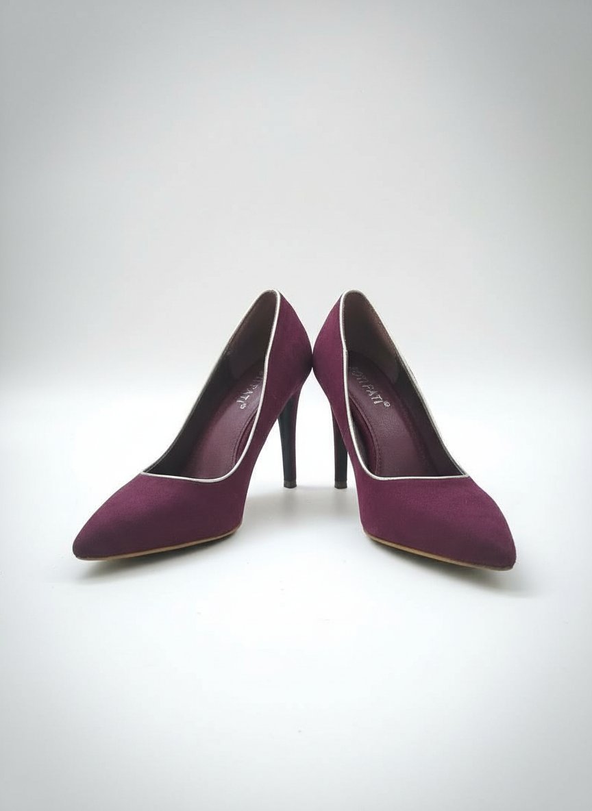 Escarpins rouge bordeaux en velours 