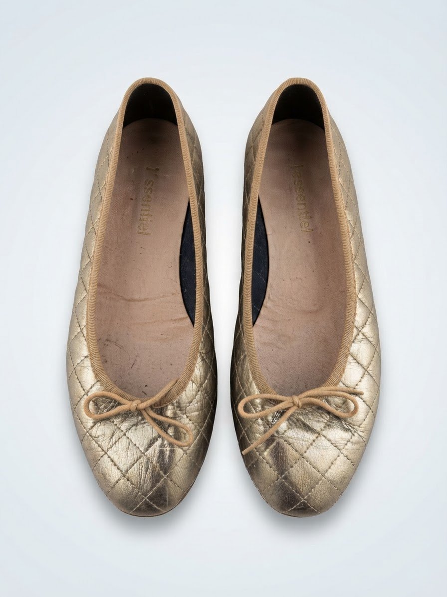 Ballerines plates tendance doré matte 