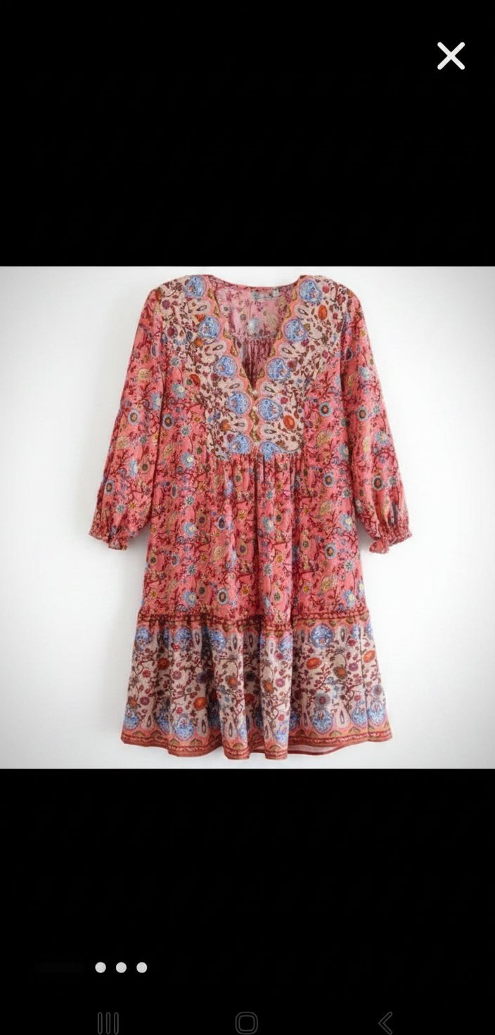 Robe imprimée en rose fushia 