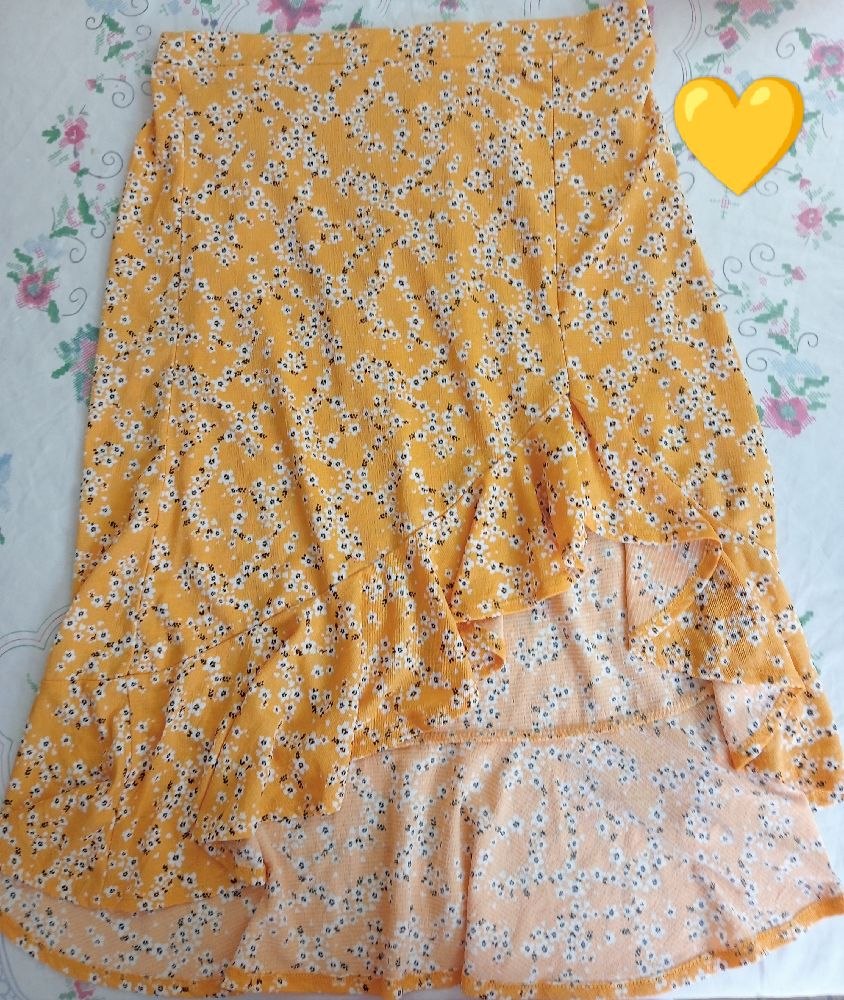 Jupe jaune floral avec fente 💛