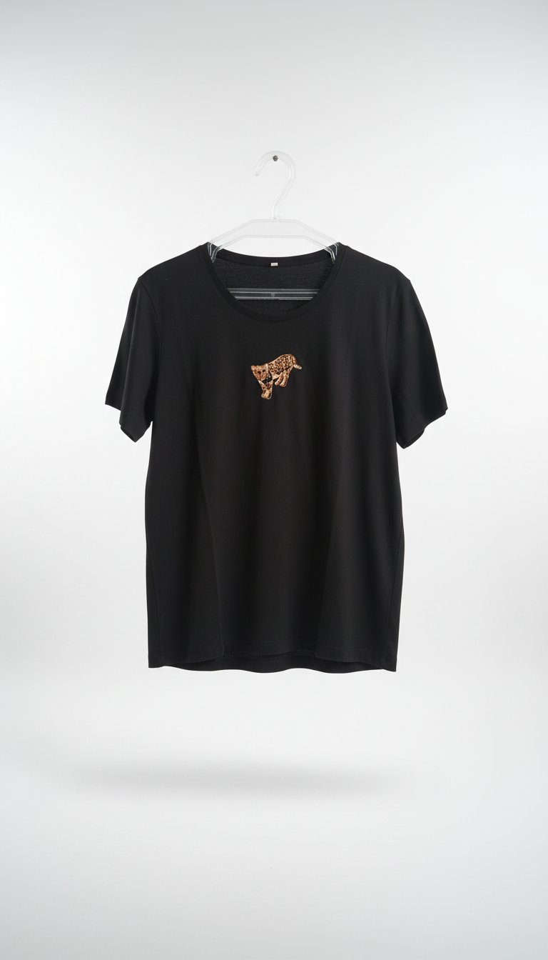 ​T-shirt basique noir chic avec fentes latérales