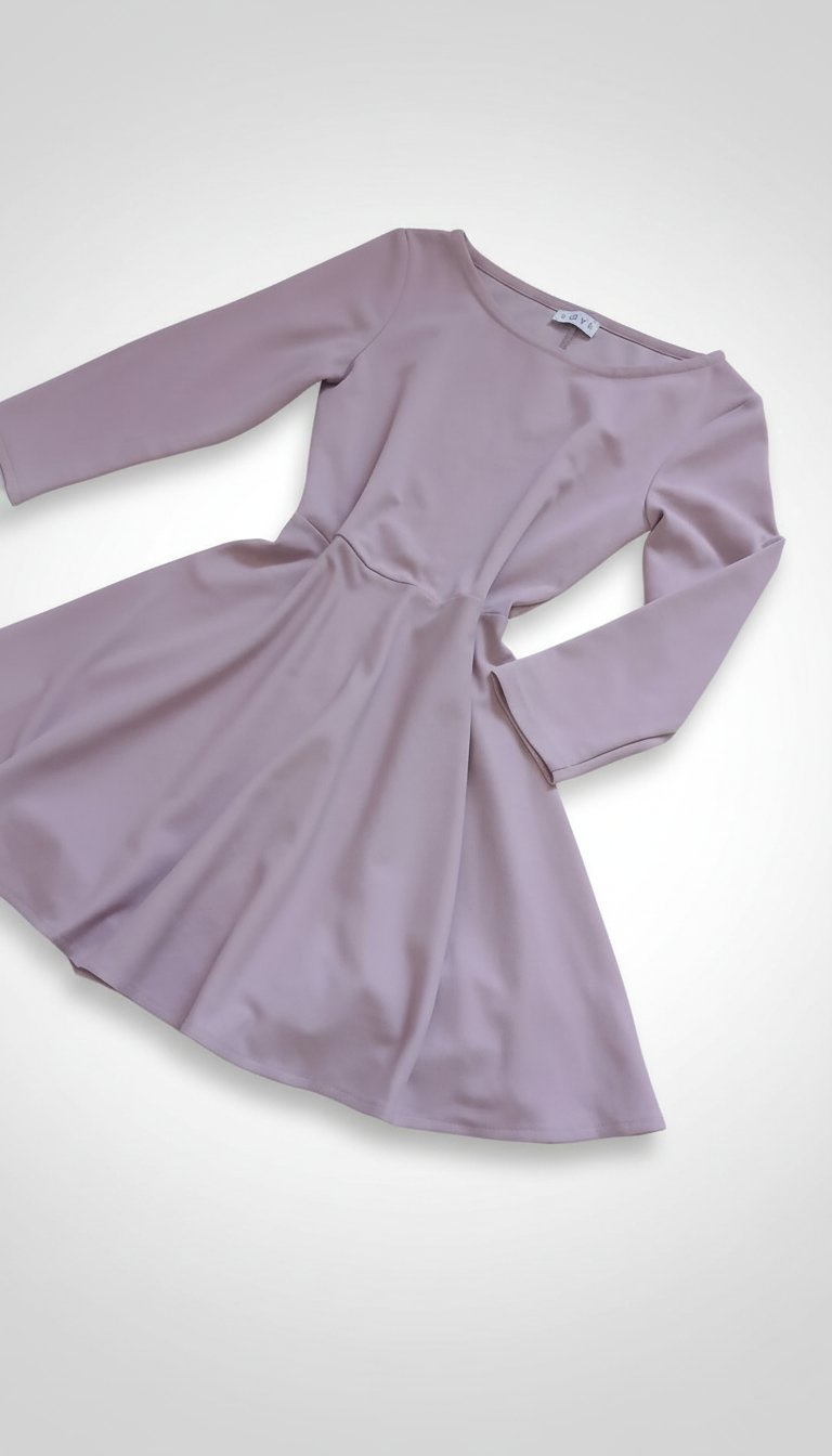 Robe VOVK rose poudré - Manches 3/4 - Style élégant 