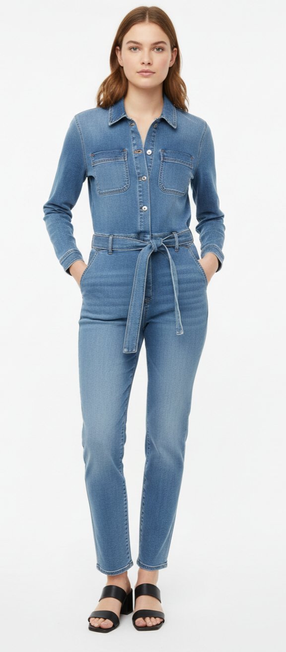 Combinaison en jean bleue avec ceinture amovible- élégant ⭐️