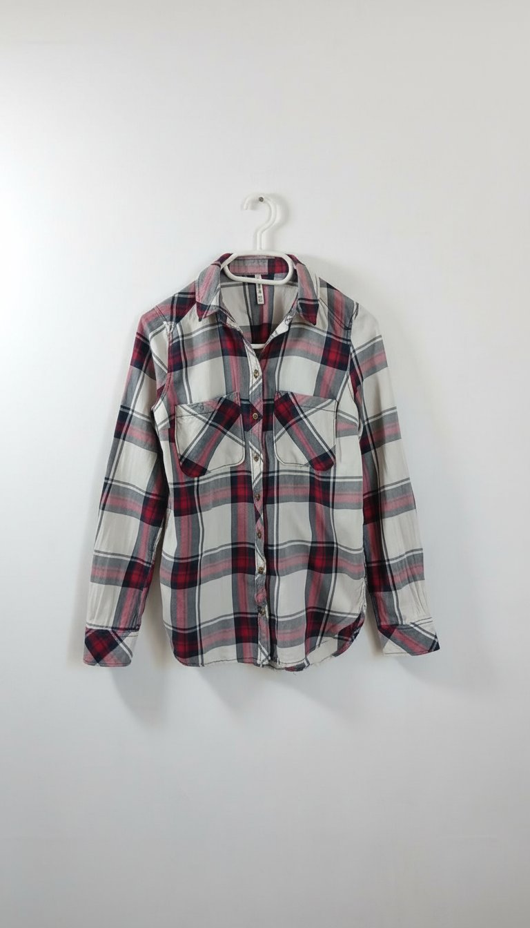 Chemise à carreaux Stradivarius - Tons rouge, blanc et bleu marine