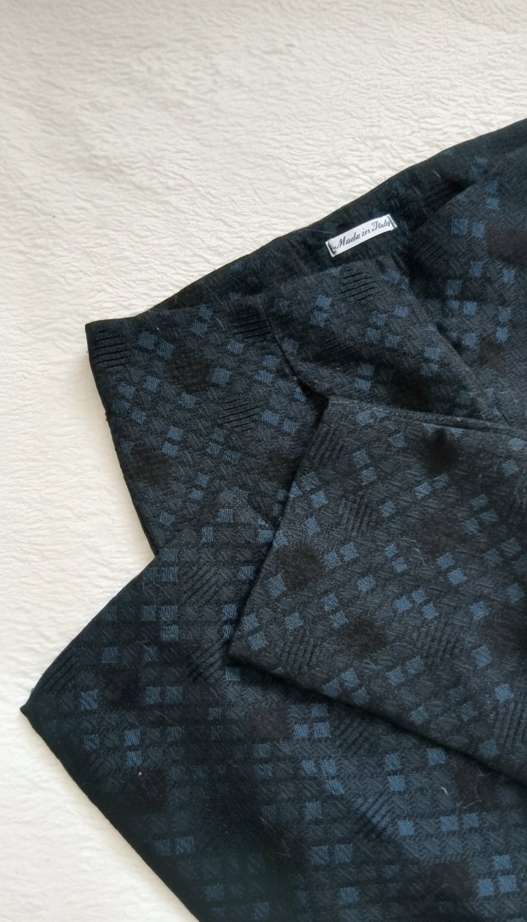 Pantalon droit à motifs géométriques - bleu pétrole
